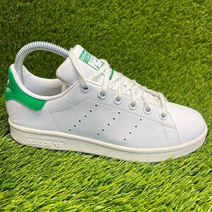 Adidas Stan Smith Boys Size 4Y White Green Walking Lifestyle Shoes Sneakers